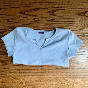 Blue Brandy Melville v cut crop top size small